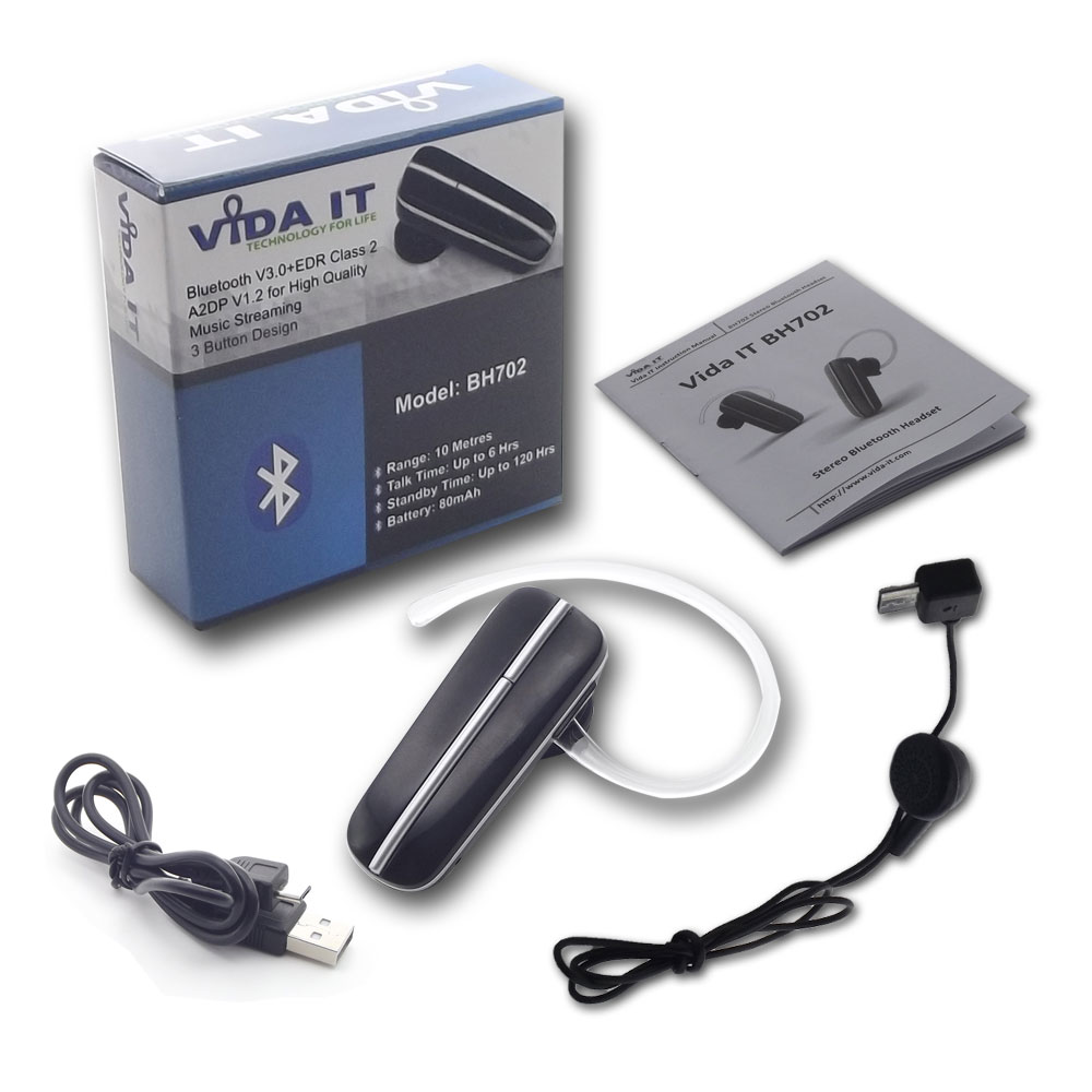 Black Stereo Bluetooth Headset For Amazon Kindle Fire HD Tablet PC