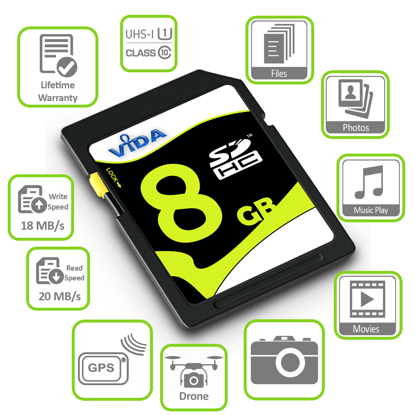 Nuevo 16GB SD Tarjeta de memoria SDHC de Velocidad Clase 10 UHS-1 para Canon PowerShot A3100 IS