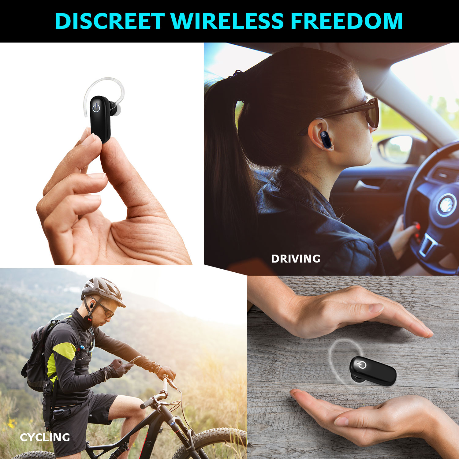 Small Vida-IT BH119B Mono In-Ear Wireless Bluetooth Handsfree Headset One Button Design Earphone Mini Earbud headphone with Built-in Microphone perfect in-car use or cycling compatible with / for iphone samsung mobile phone smartphone 