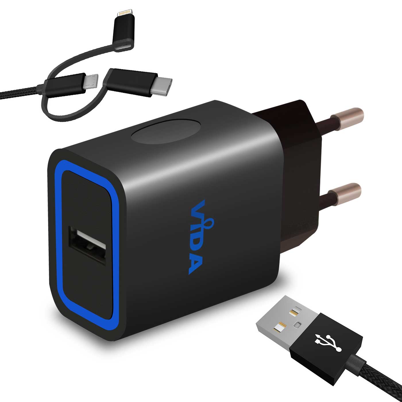 Rapido 12W Caricatore Parete Caricabatteria con USB-C iPhone Cavo Per Cellulare - Foto 12 di 12
