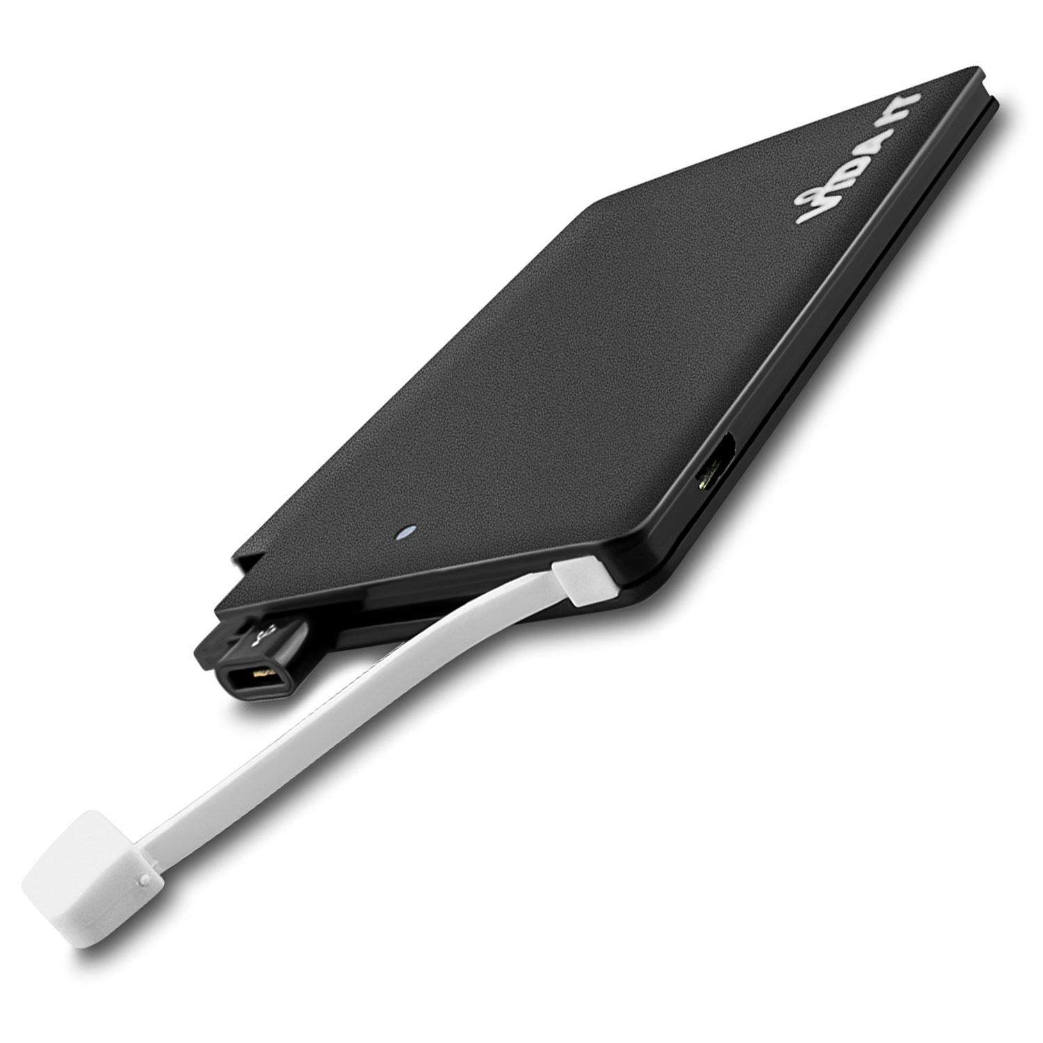 Tragbare Akku Extern PowerBank 2500mAh Ladegerät mit einem integrierten Micro-USB-Kabel & iPhone-Lightning und USB Typ-C Adaptern