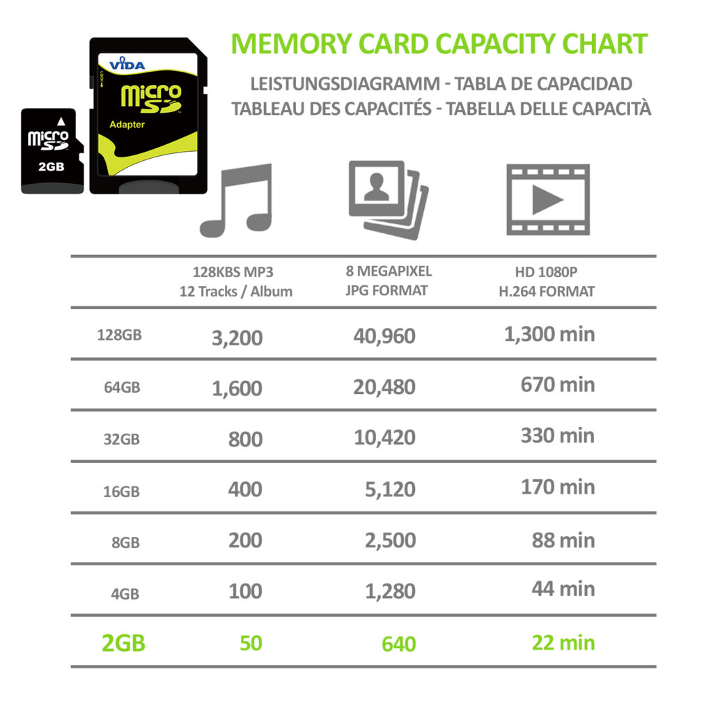 Vida IT 2GB micro SD memory card class 4