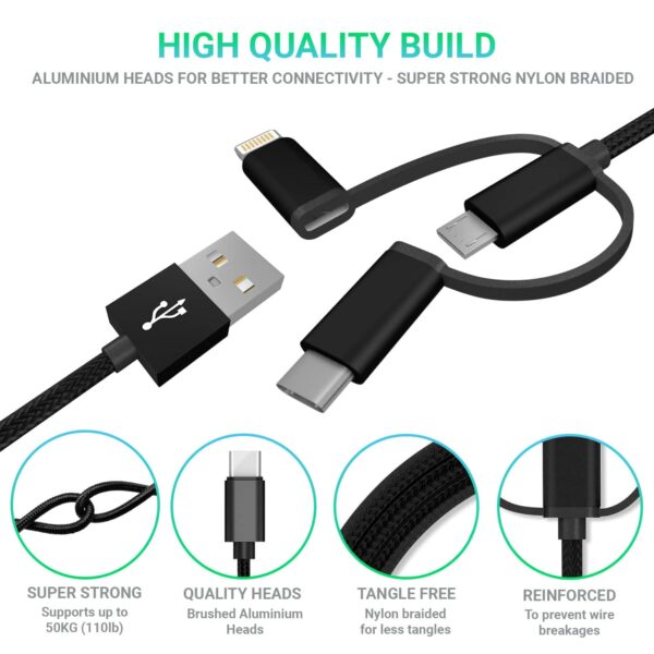 Vida IT V-C5 USB 3-in-1 Cable iPhone USB-C micro