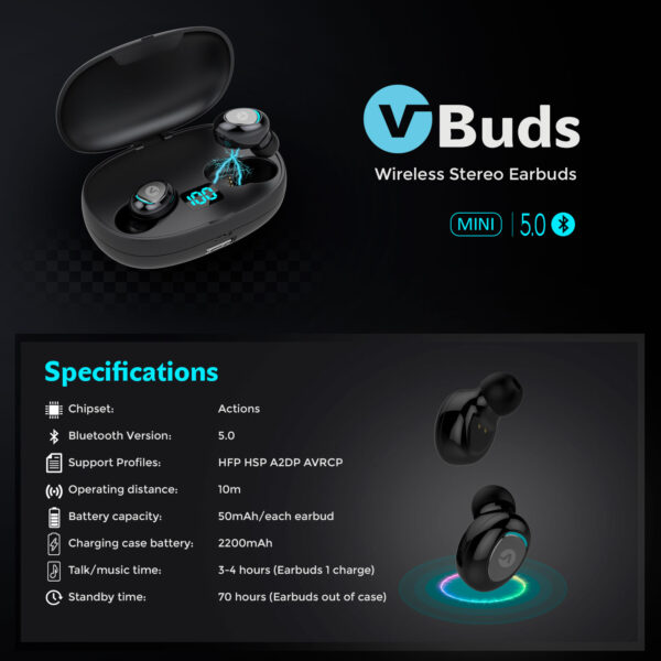 Vida IT vBuds Wireless Earbuds with Charging Case