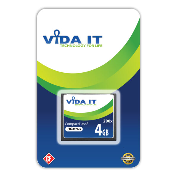 Vida IT 4GB CF Compact Flash Memory Card 200X Speed 30MB/s