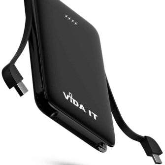 Vida IT vBot 5000mAh Power Bank Portable Charger with Built-In Cable for Mobile Phone