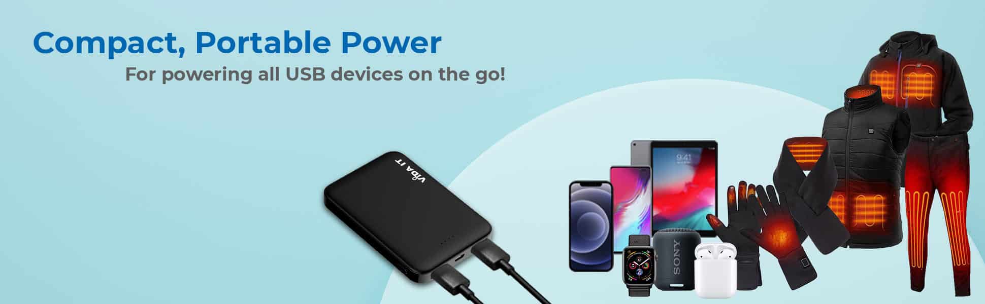 vida it vpow power bank battery pack for heated vest jacket iphone samsung portable charger 5000mah