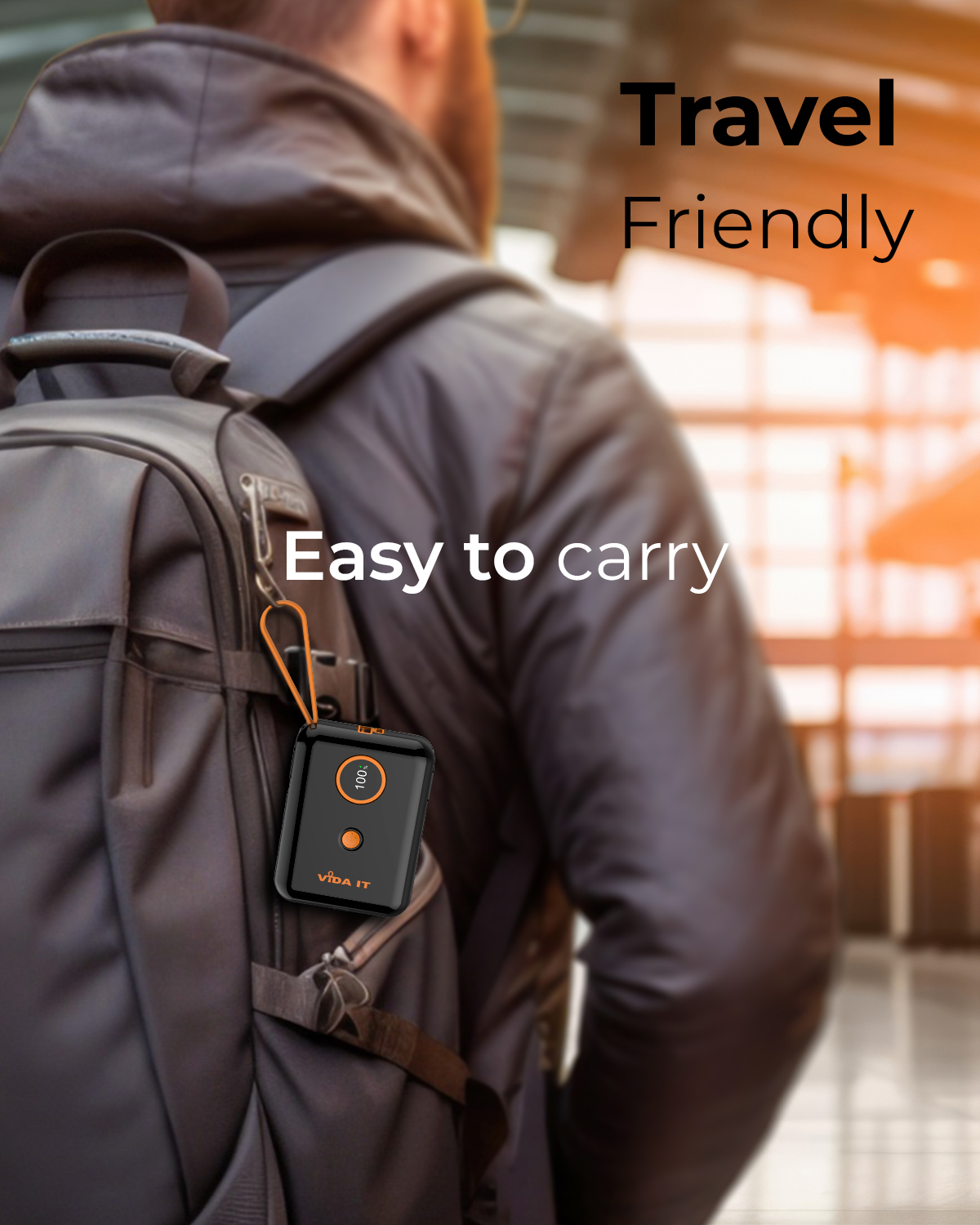 Vida IT vGo 10000mAh Power bank for heating clothing and mobile phones with built in cables for both iphone and android phones rechargeable battery pack fast charging
